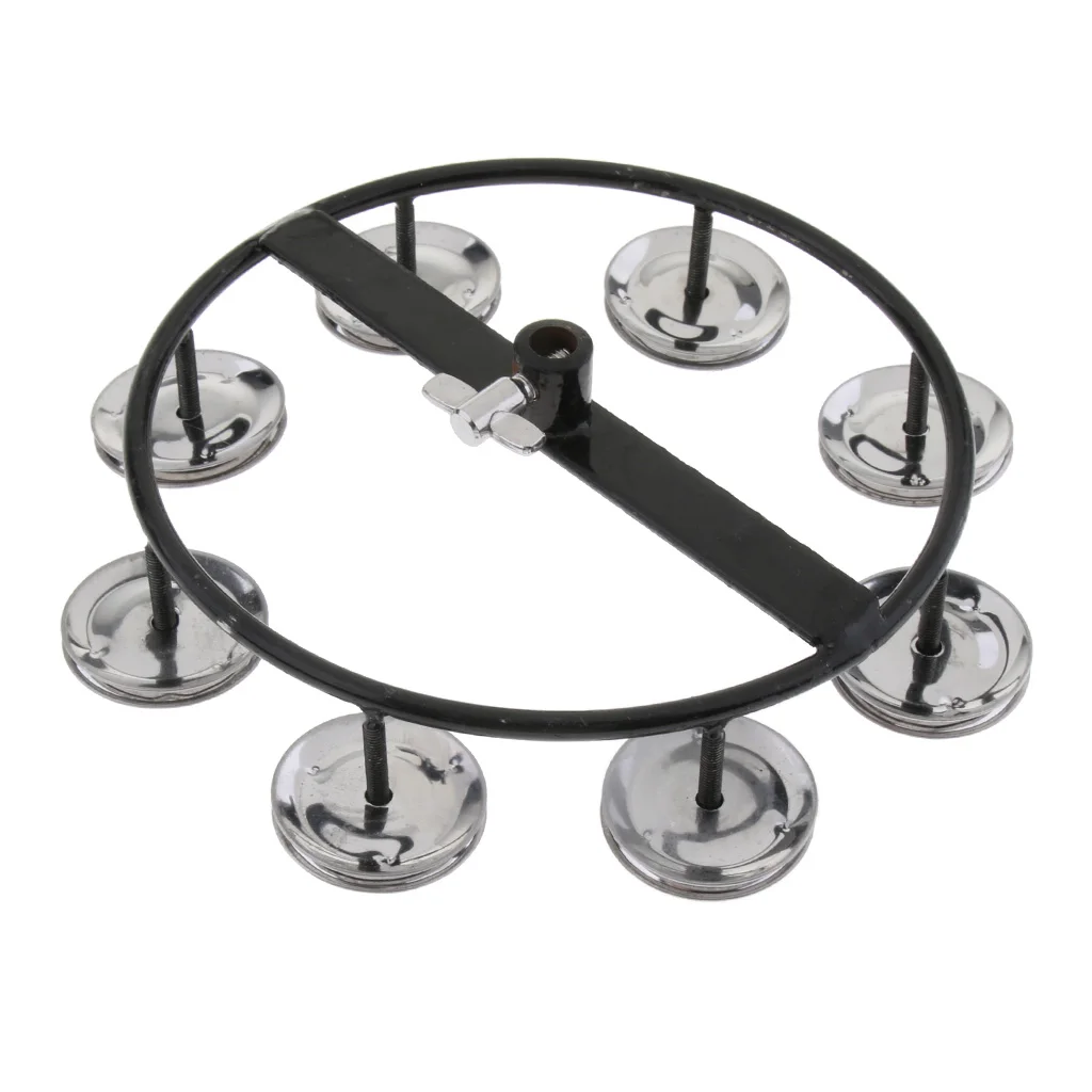 Tooyful Professional 4 Pairs Rhythm Hi Hat Tambourine with Single Row for Drum Set