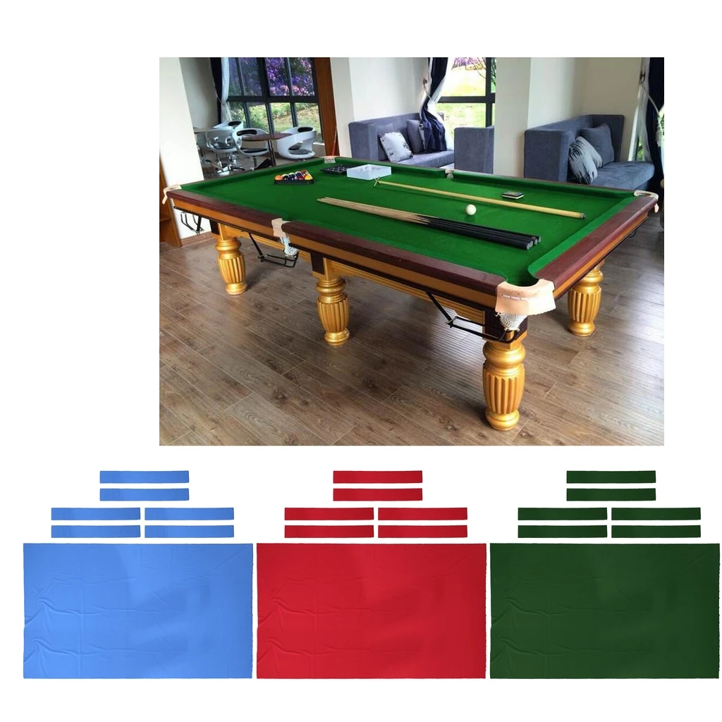 Professional 9 ft Pool Table Felt + 6 Felt Strips, Billiard Snooker Cloth Felt for 9 Foot Table, 0.6mm Thickness - 3 Colors
