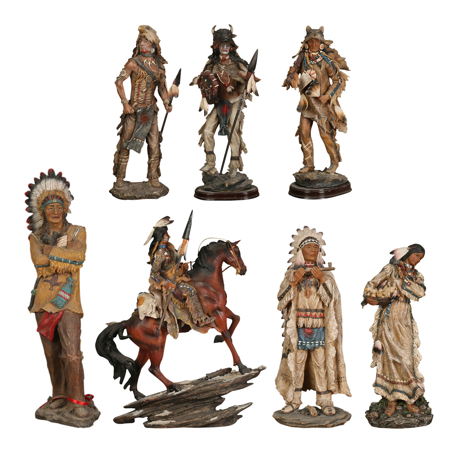 American Indians Warrior Statue Living Room Home Decor Accessories Sculpture