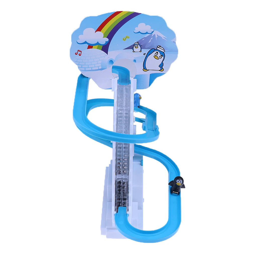 Penguin Slide Race Game Classic Racer Track with Music,Flashing Lights