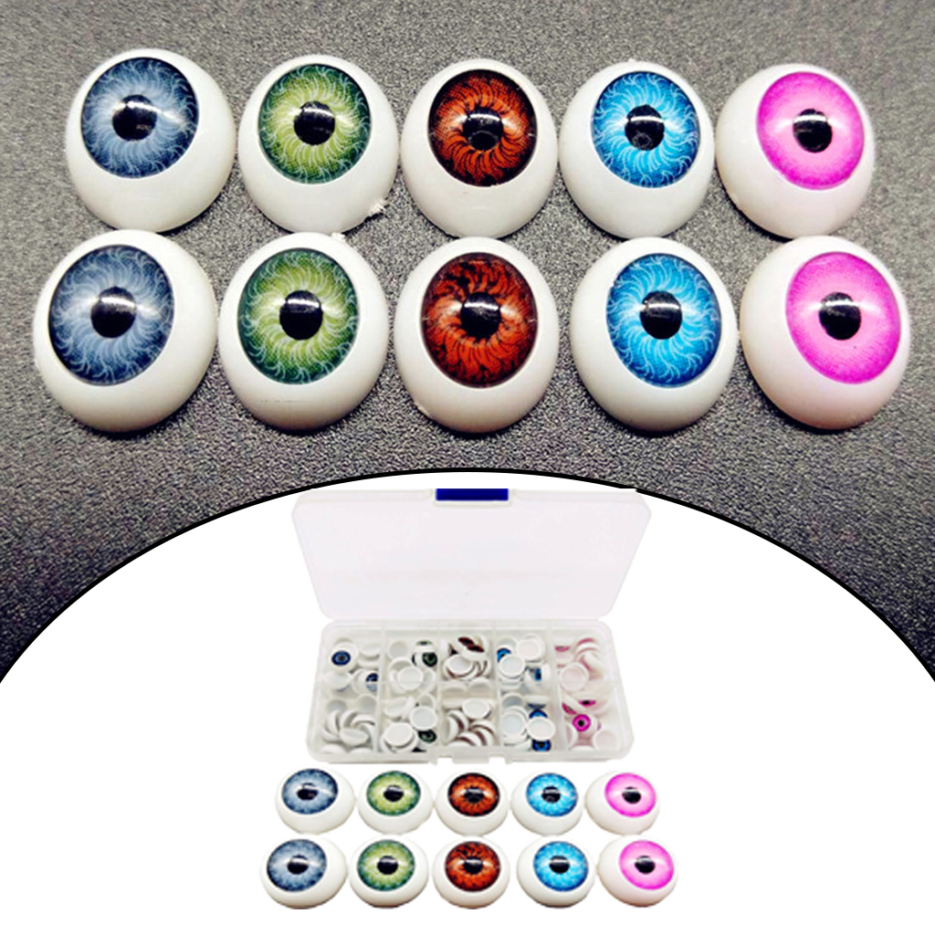 100pcs Mixed Colors 12mm Doll Safety Eyes for Teddy Bear Stuffed Plush Toys Dolls Crochet Puppet DIY Craft Halloween Supplies