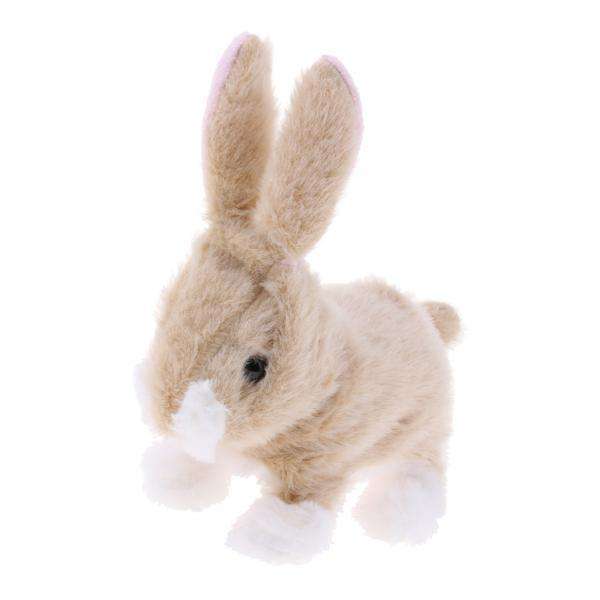 2xElectronic Plush Jumping Rabbit Toy Robot Walk Jump Waggle Ears Nose Gifts