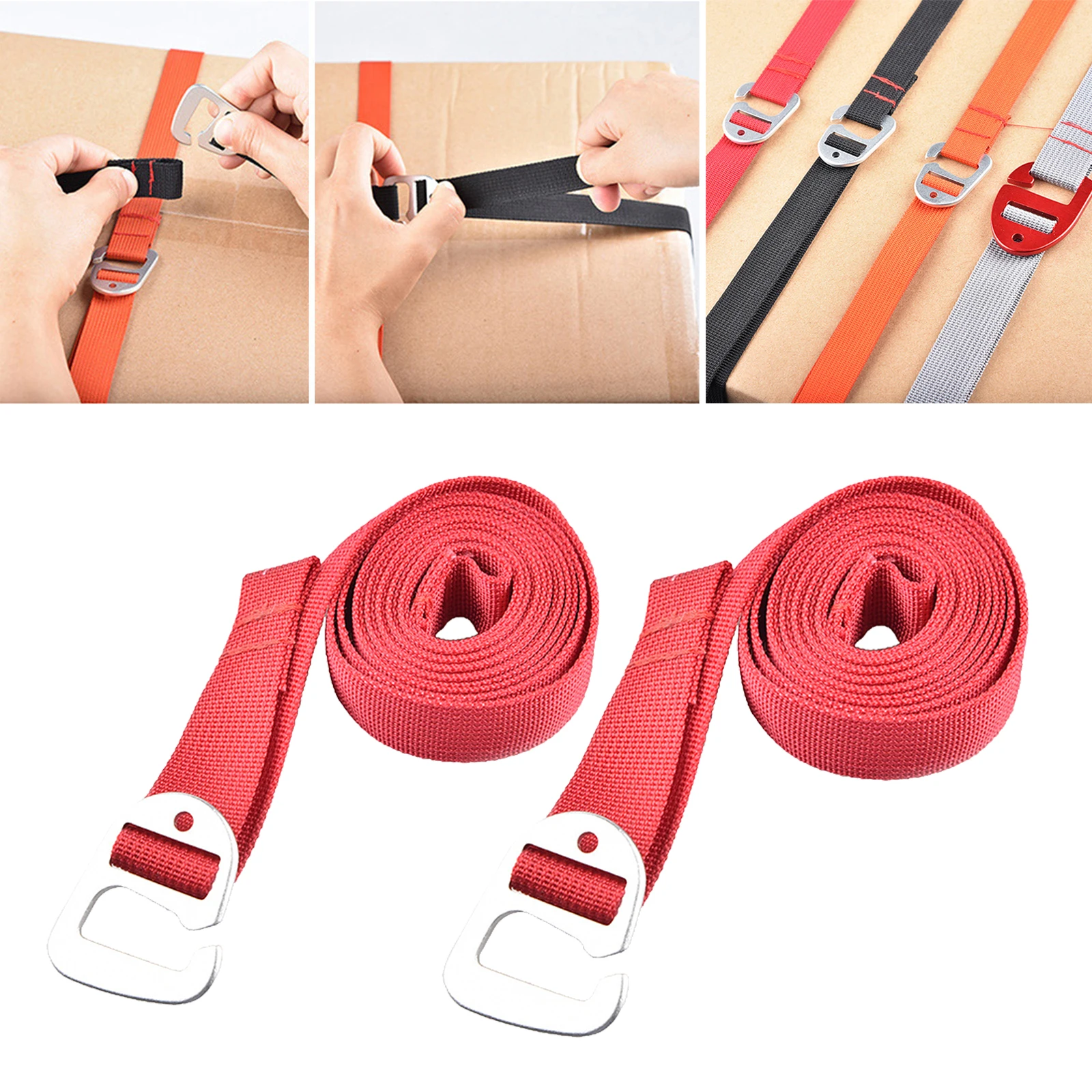 Luggage Strap with Carabiner Hooks 1800mm x 8mm Heavy Duty Bungee Cord 