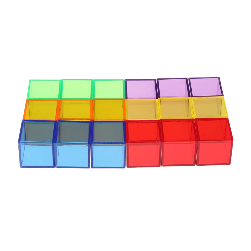 ABS Plastic Building Blocks Cubes 18PCS, for Stacking Sorting And Building, Kids