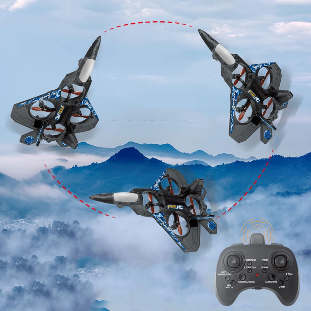 Fixed-wing 2.4G 6CH RC Aircraft 6-Axis Gyro Altitude Hold 360 Flip Stunt Radio Control Plane Jet Fighter Toy Easy to Control