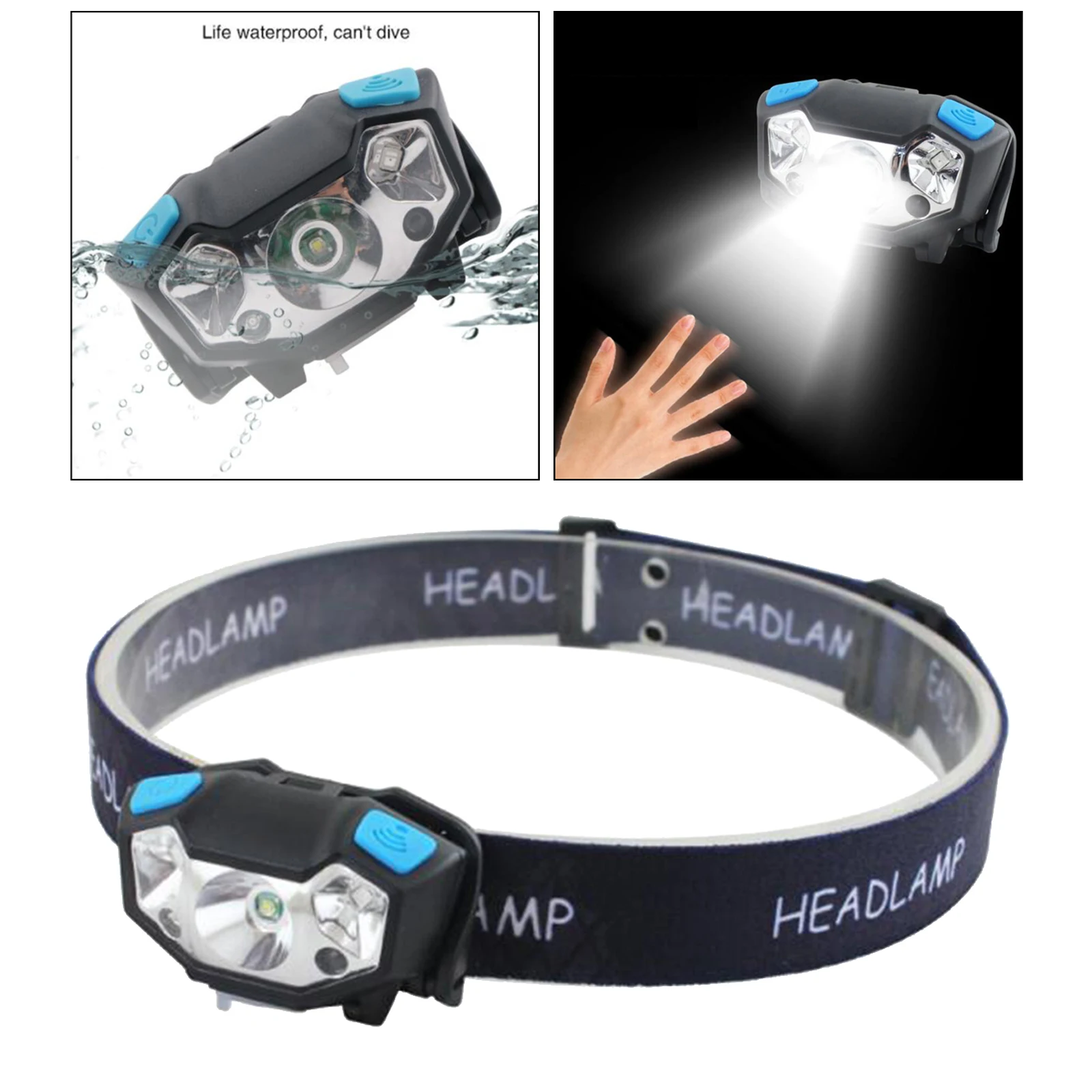 Headlight Rechargeable LED headlamp Head Light Torch Lamp Fishing Small Bright High Power Lantern Lamp for Adults Kids Outdoor