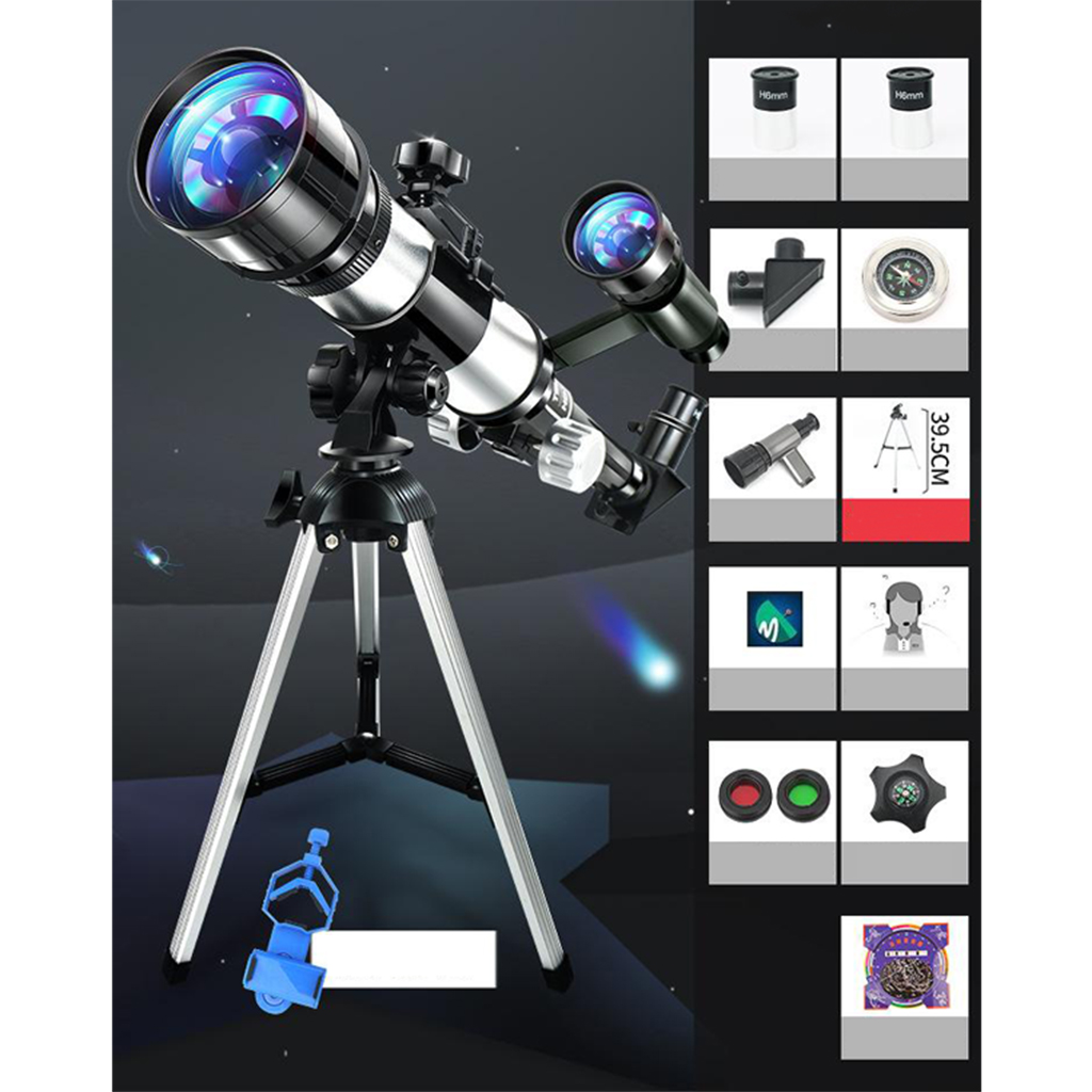 70mm Astronomy Reflector Telescope Set and Tripod Moon filter for Astronomy,No-tool Set Up