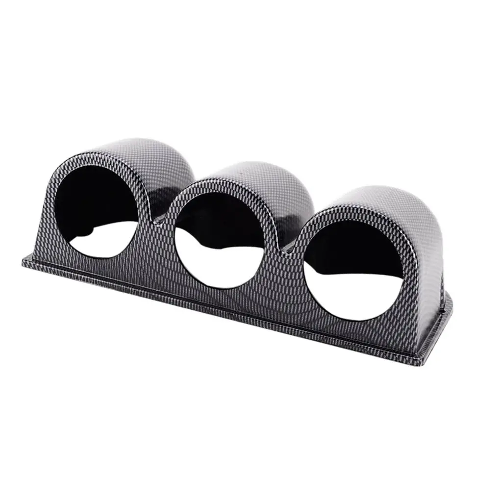 Car Carbon Fiber Look  3 Hole Triple Gauge Meter Mount Holder Pod 52mm