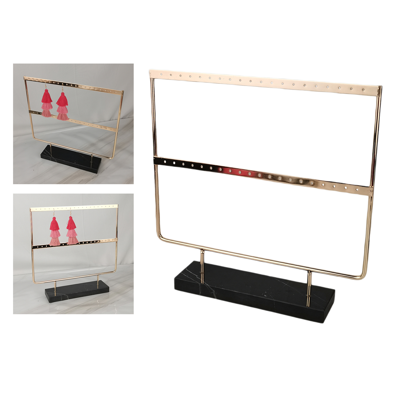 Marble Base Jewelry Holder Multi-tier Earring Display Stand Free Standing