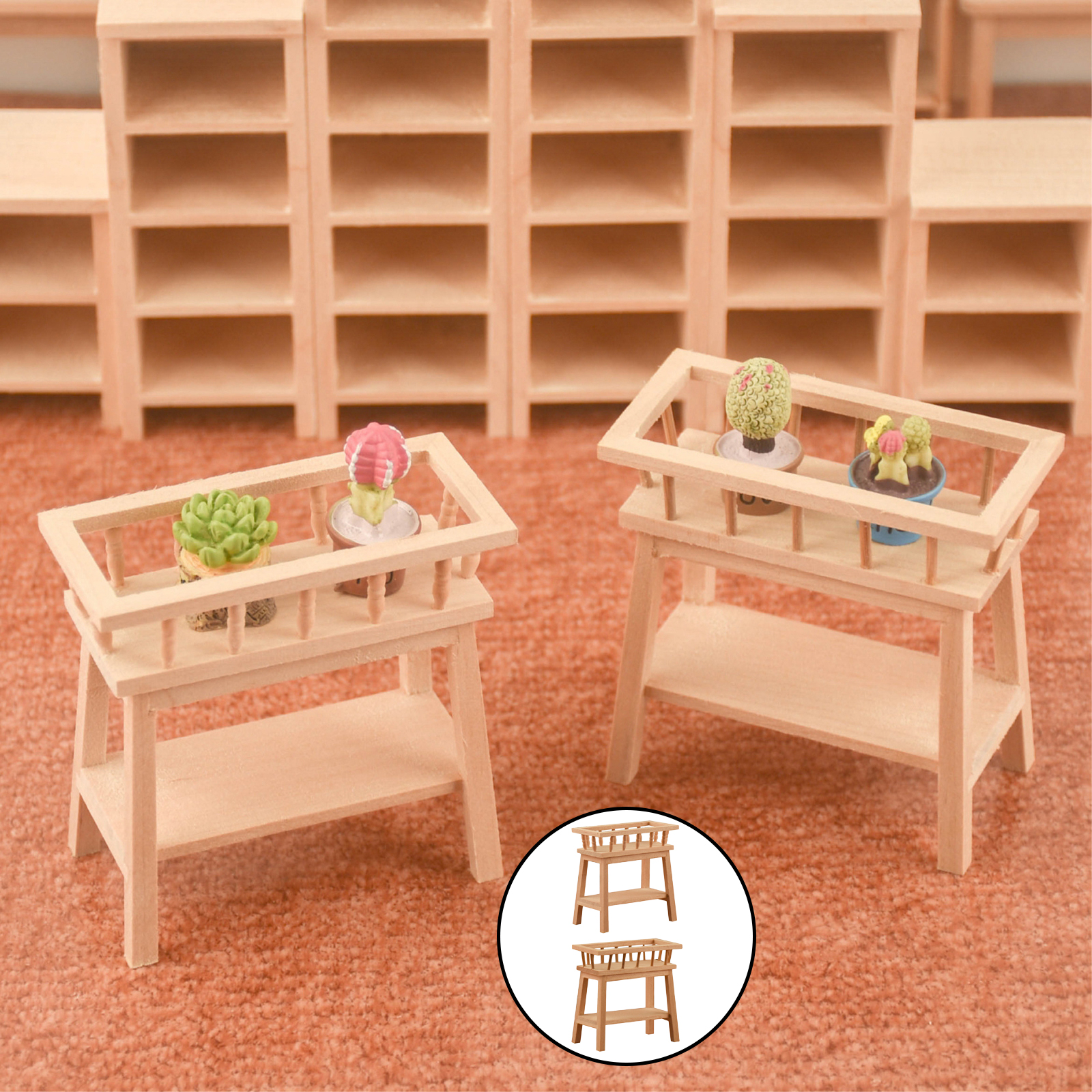 1/12 Dollhouse Furniture Flower Stand Handmade Garden Bedroom Decoration Pretend Play Accessories Kids Toys Age 3-8