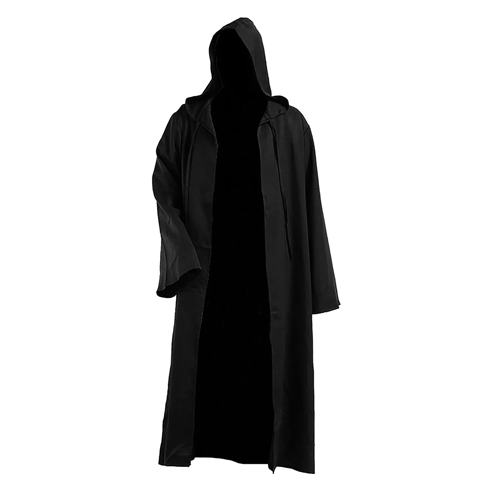 Fashion Halloween Costume Men Solid Colors Long Sleeve Hooded Loose Long Coat Cosplay Vintage Outwear Cardigan Cloak Jacket#g3