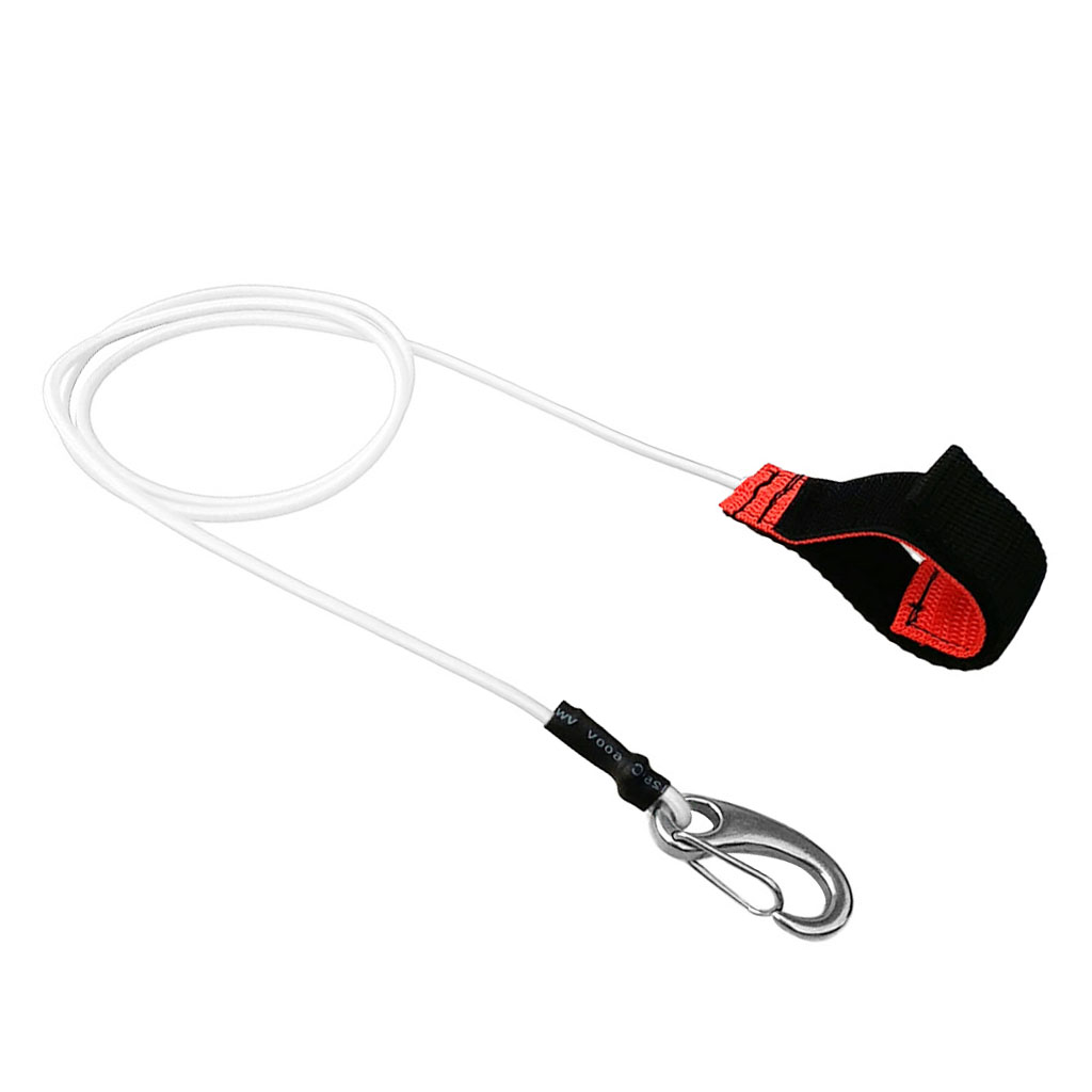Durable Kayak Paddle Leash Fishing Rod Holder Safety Lanyard Carabiner Clip