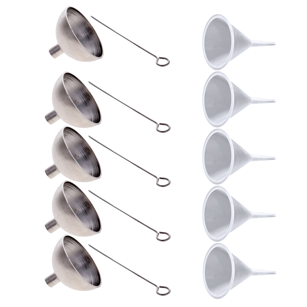 10 Pieces Stainless Steel & Plastic Mini Funnel Kit For Filling Urn Jewelry