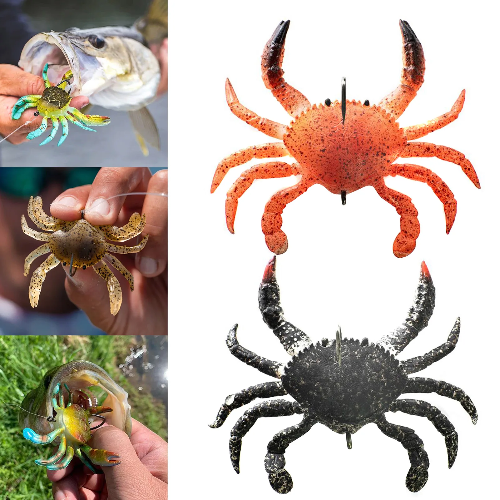 Smash Crab Crab-Imitating TPE Soft Lure Redfish & Striper Bait M8V1 