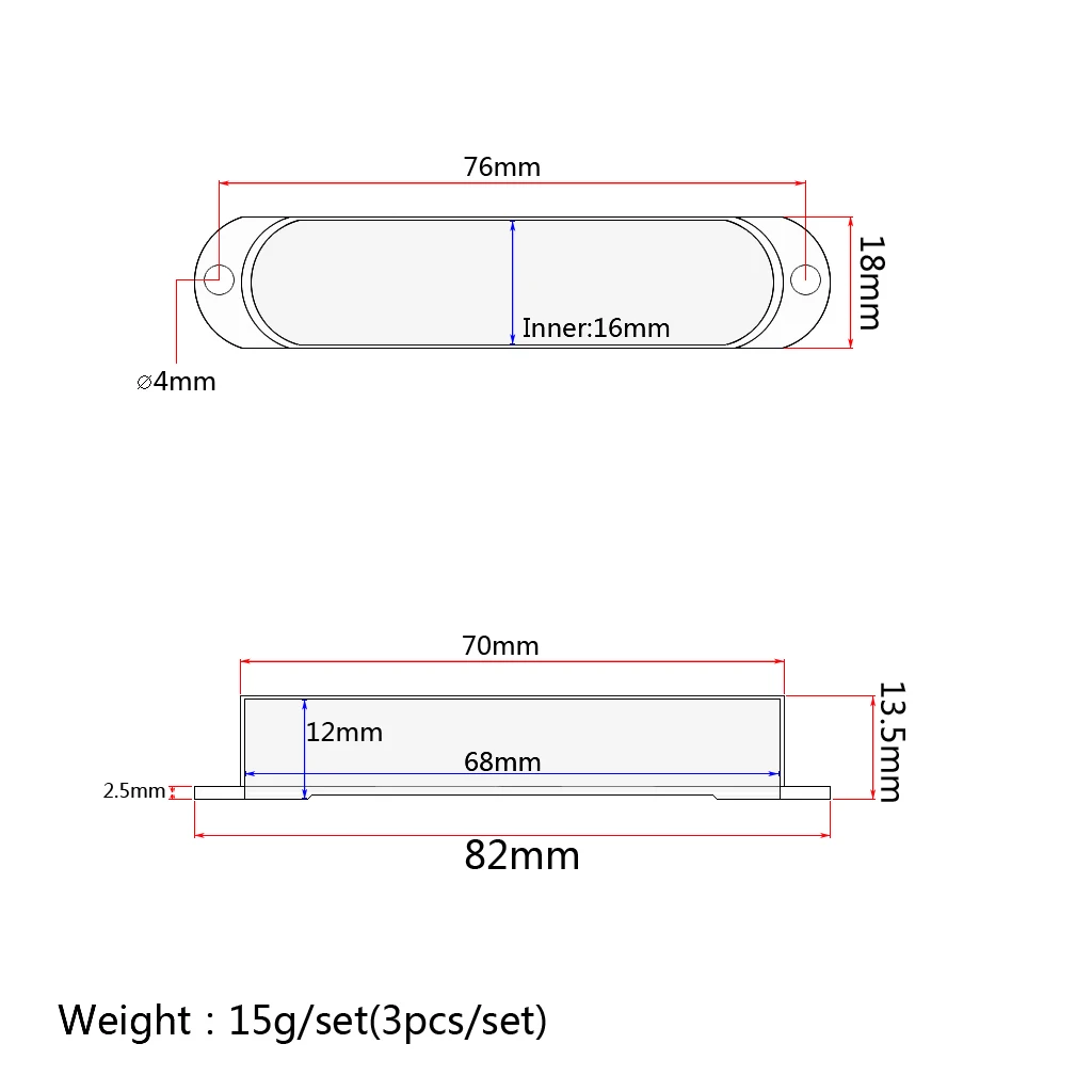 3pcs Pickup Covers Plastic Pickup Cover For Guitar Electric Accessory