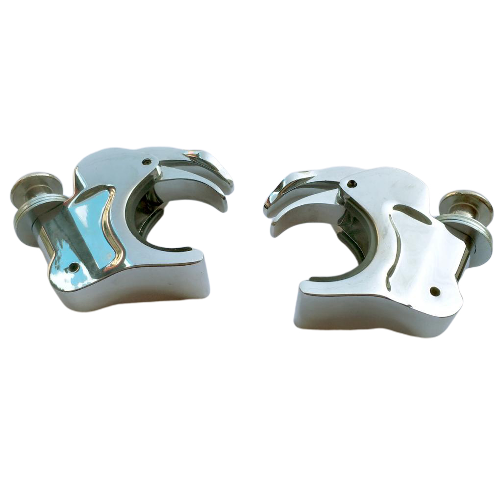 Black / Chromed 41mm Quick Release Windshield Clamps For   Sportster