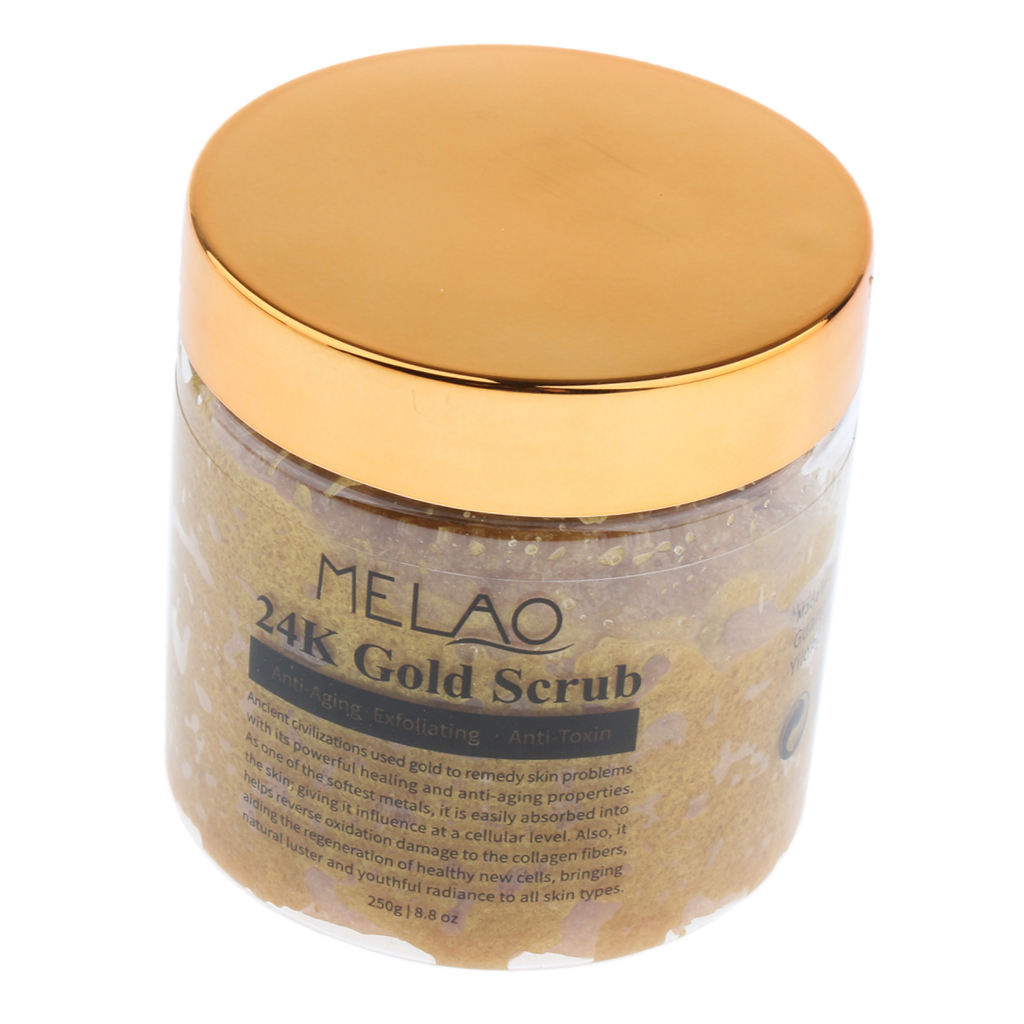 24K Gold Scrub Acne Scar Blackhead Remover Body Face Skin Lifting Firming