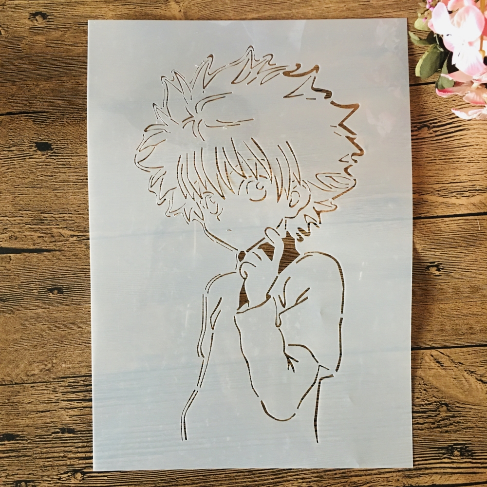 А4 29 см аниме Hunter X Hunter Killua DIY слойные трафареты картина  искусственные тисненые альбомы декоративные Шаблоны | AliExpress