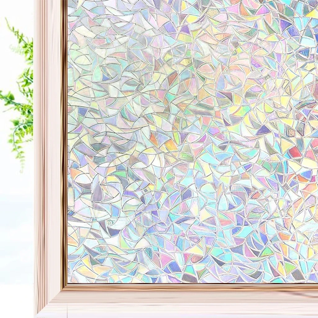 18x39inch Rainbow Window Privacy Film Glass Static Cling Sticker Home Office