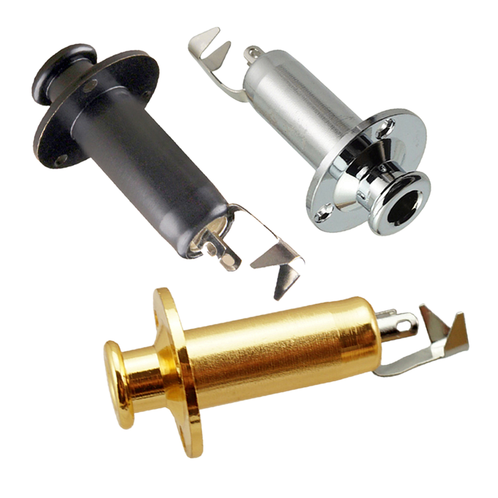 Brass 1/4' Strap End Pin Output Input Jack with Mounting screws Stringed Instruments For Electric Guitar Bass