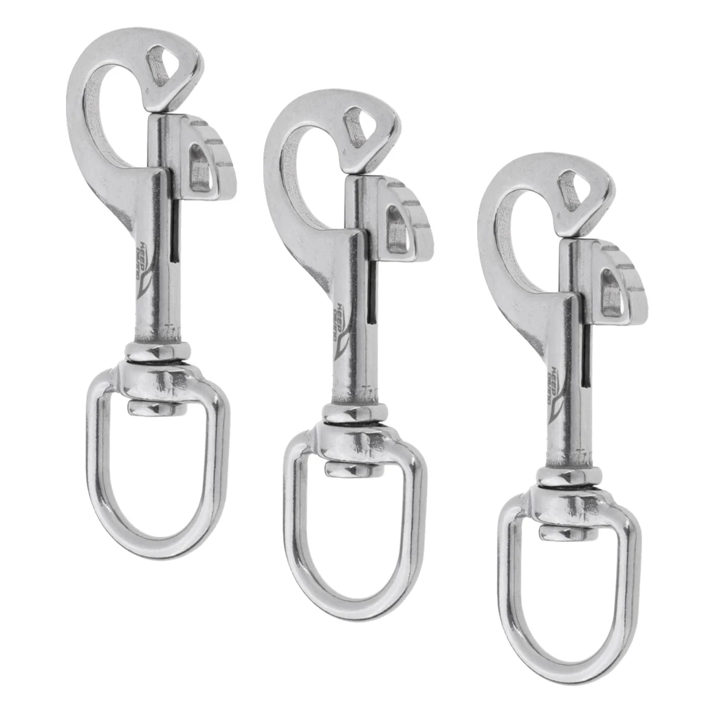 3pcs Eye Bolt Snap Scuba Single End Snap Hook Clip Diving Hook for Pet Luggage Torch Keychain Holder Tool