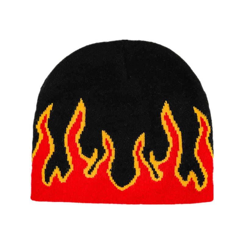 timberland skully Fashion Jacquard flame Beanies Hip-Hop Warm Knitted Hats Bonnet Caps best beanies for men