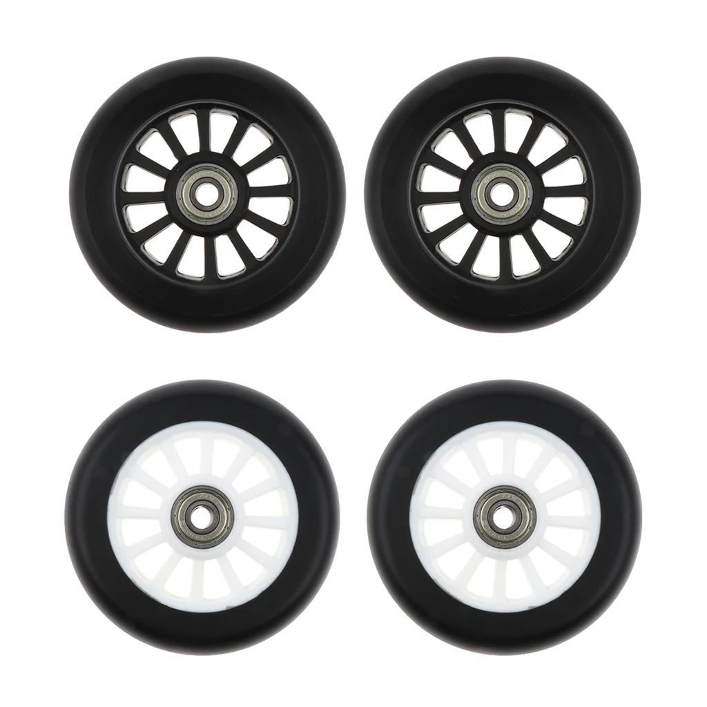 2pcs PU Scooter Wheels Skates Trolley Wheels Replacement 100mm Outdoor Sports Scooter Parts