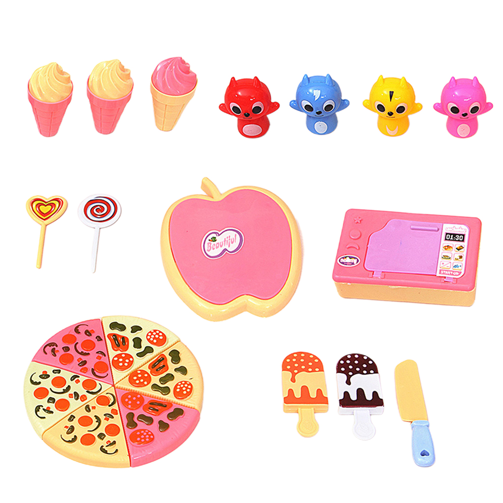 Children Tasty Snack Playset Pretend Play Dollhouse Birthday Roleplay Toys