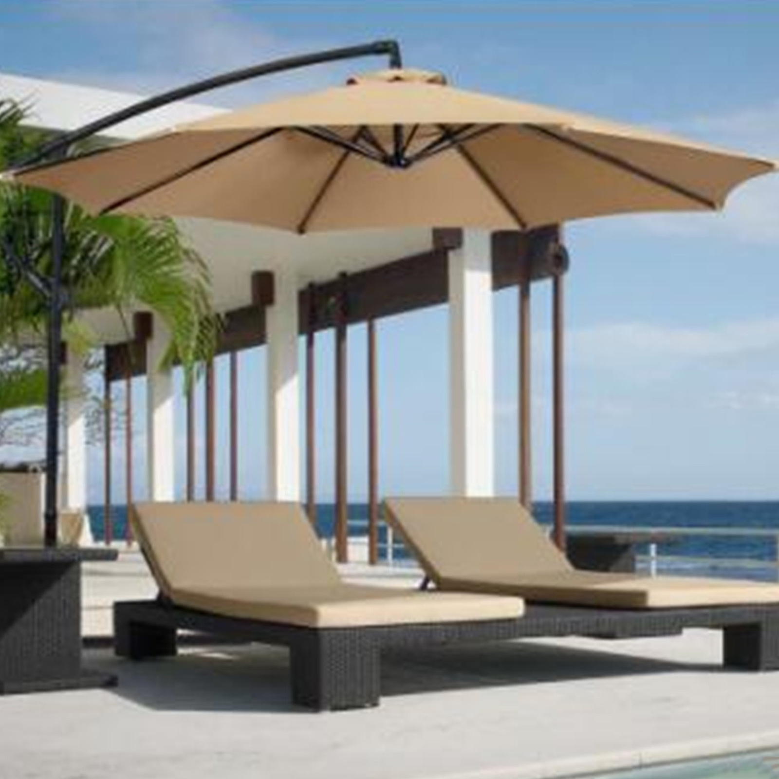 Patio Umbrella Canopy Garden Parasol Cover Waterproof Umbrella Zipper Cover Sun Shade Top Cover UV50