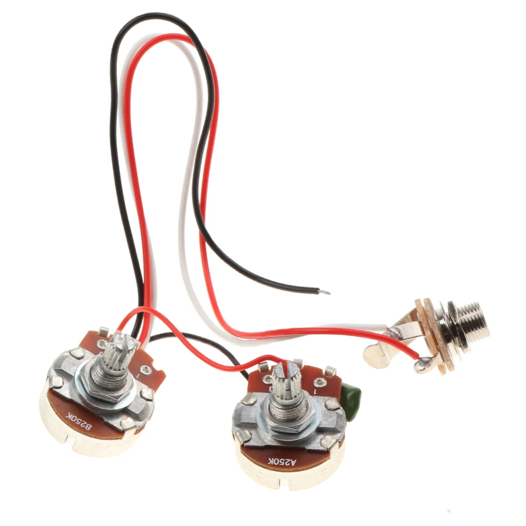 Tooyful Bass Wiring Harness Prewired 3 Way Toggle Switch 250k 1T 1V Pots for Electric Bass
