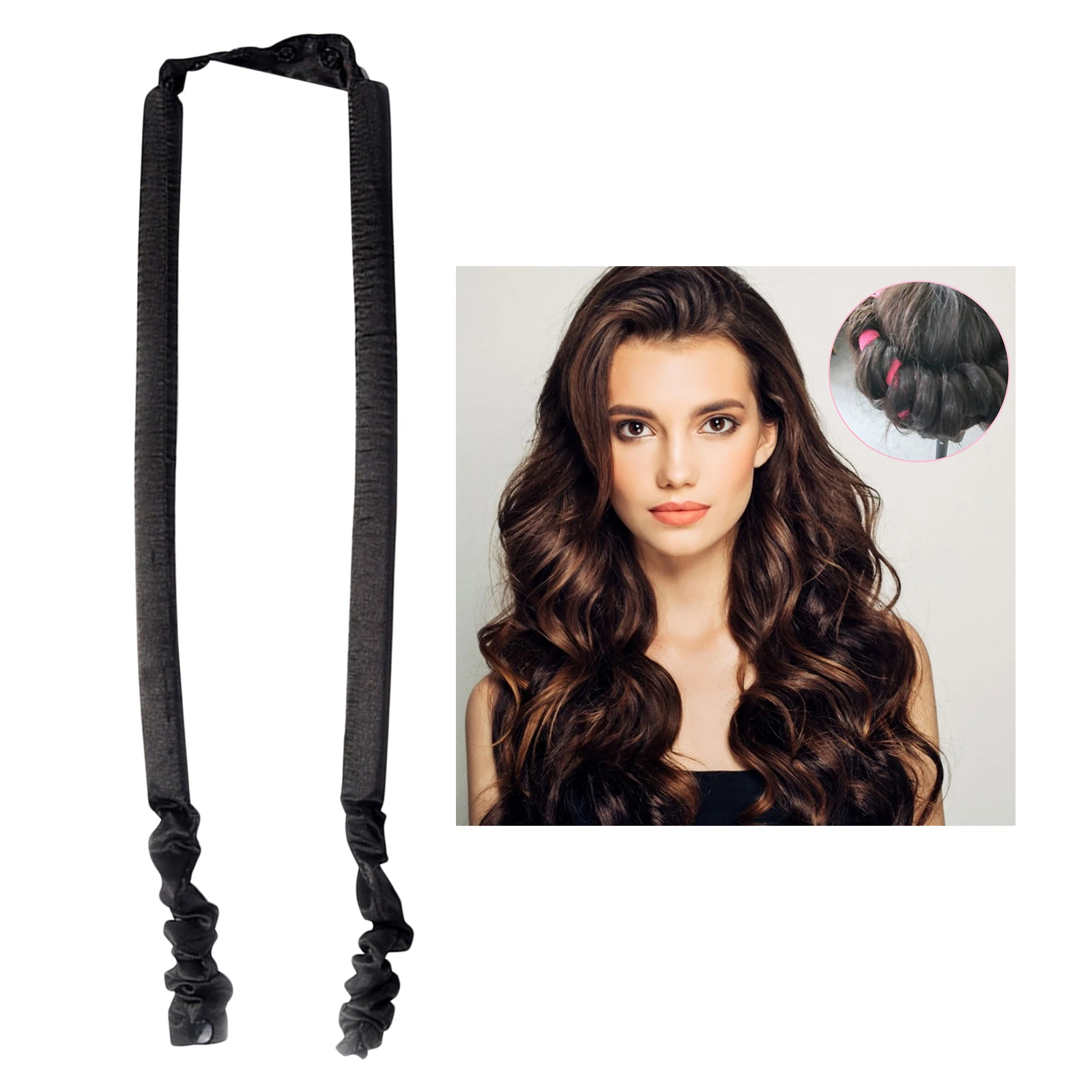 Heatless Sponge Curling Rod Silk Hair Curls Overnight Sleep Stretchable Head Band Wave Hair Curler Styling Tools