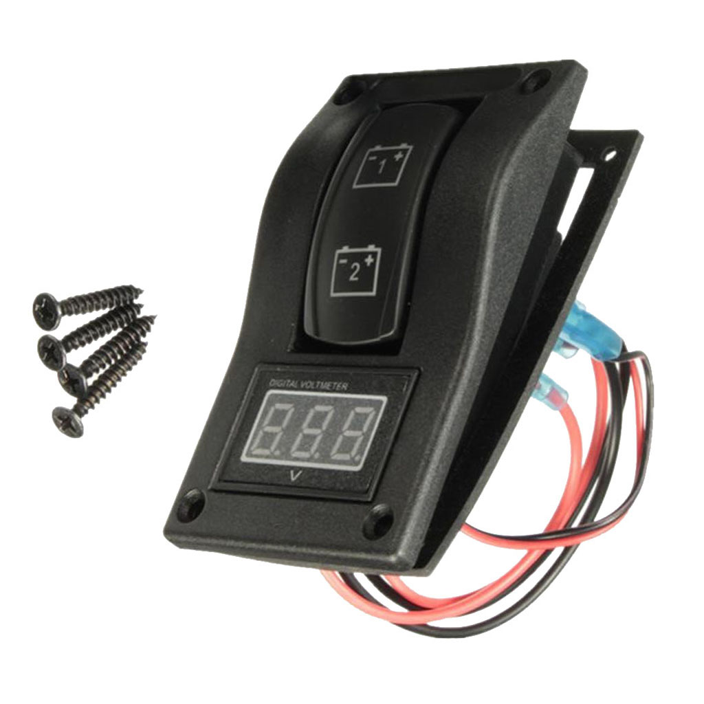 High Quality DC 12V Car Boat Dual Battery Test Panel Rocker Switch LED