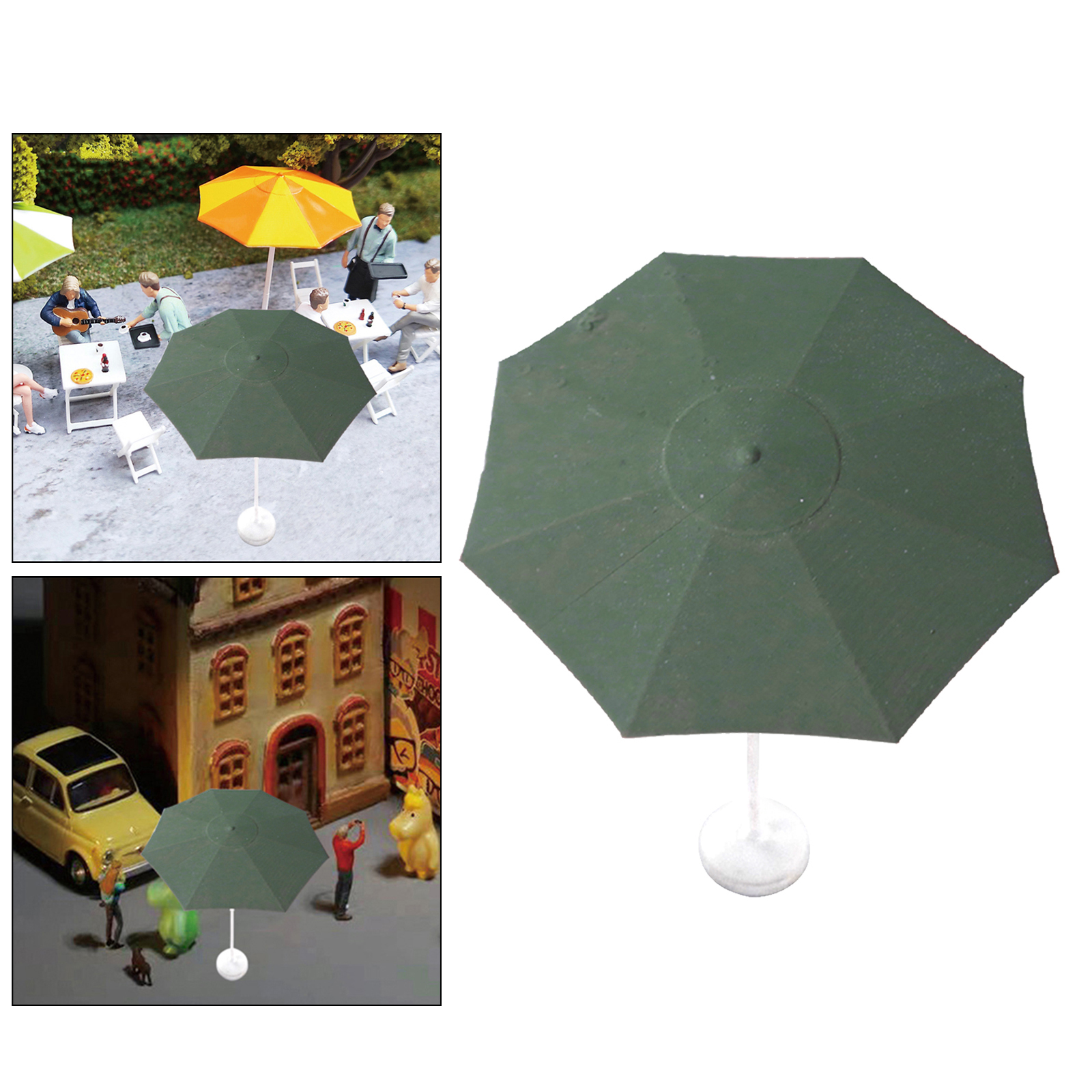 1:64 Miniature Scene Sun Umbrella Model Realistic Street Restaurant Layout Diorama Hand Painted Miniature Accessories