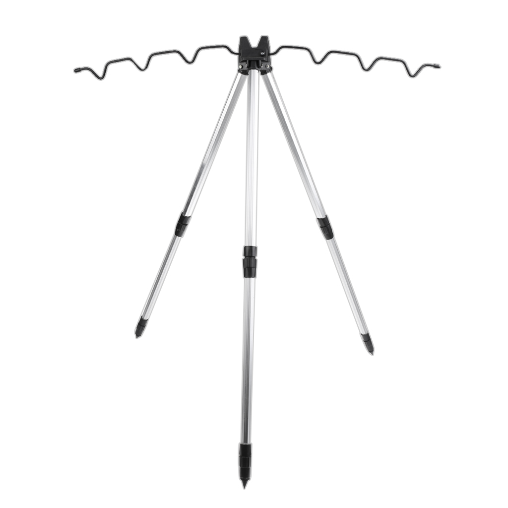 Aluminum Alloy Telescopic Fishing Tripod Holder Stand for Fishing Rod Blue/Black