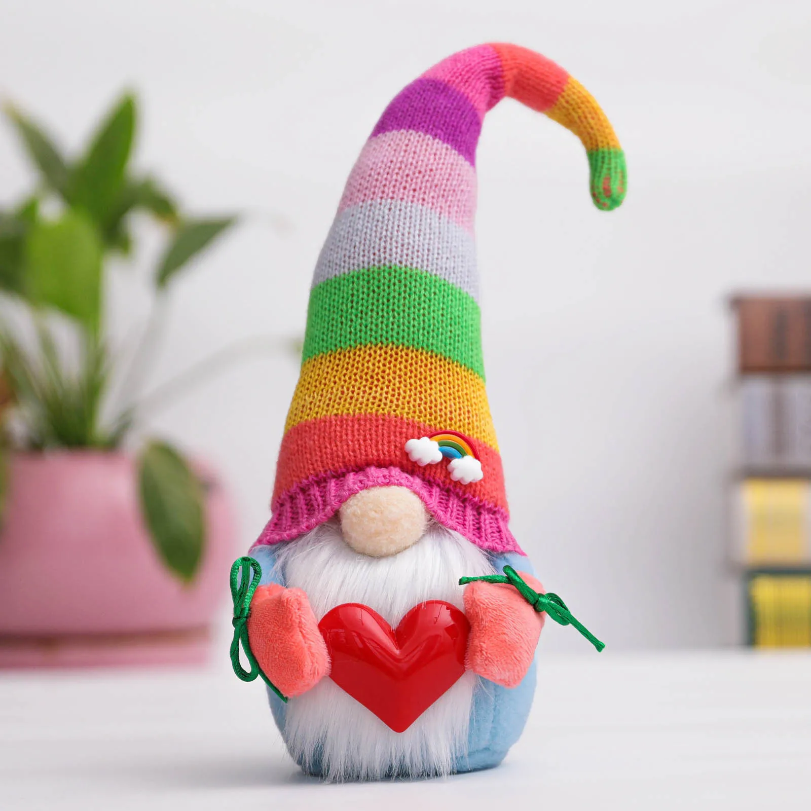 1pc Christmas Rainbow Gnome Faceless Plush Doll Scandinavian Tomte Nisse Pride Nordic Home Decor Colorful Dwarf Doll for Kids