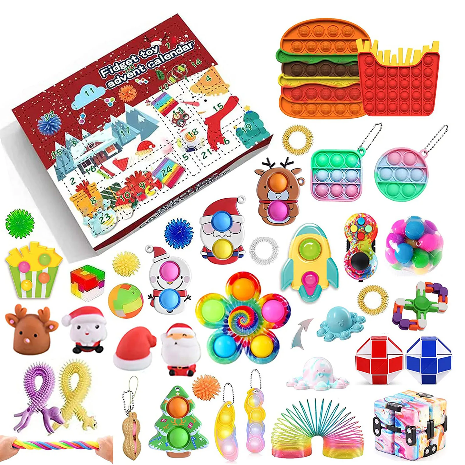 Fidget Toys Squid Game Advent Calendar Pack Anti Stress Toys Kit Stress