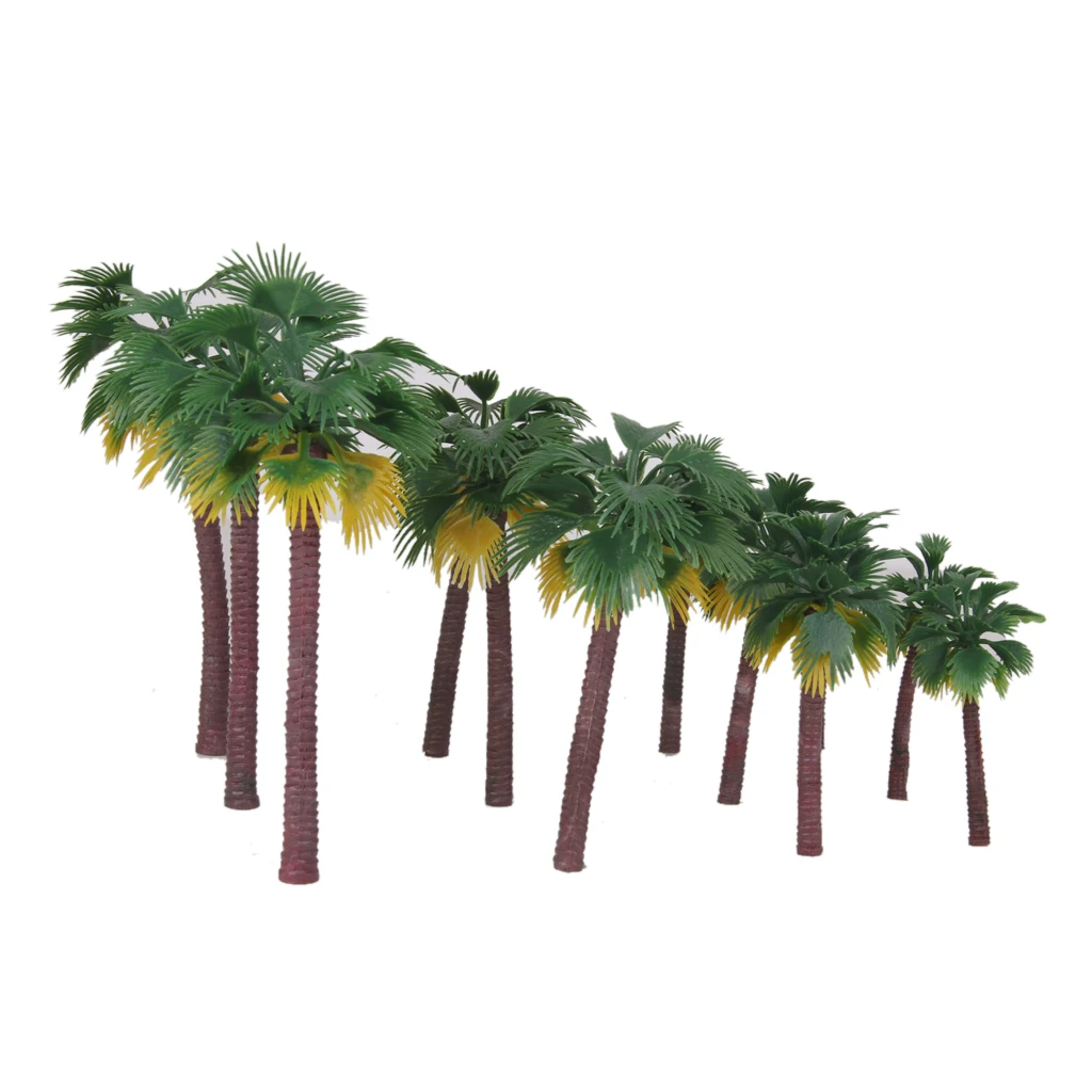 12 Pieces Layout Rainforest Plastic Palm Tree Diorama Landscape HO