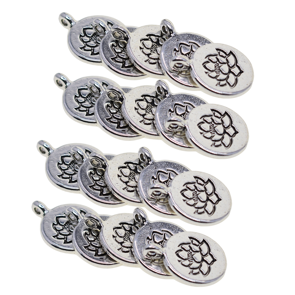 60 Pieces Tibetan Silver Color Filigree Om Yoga   Charms DIY Yoga Charms for Jewelry Making Accessories
