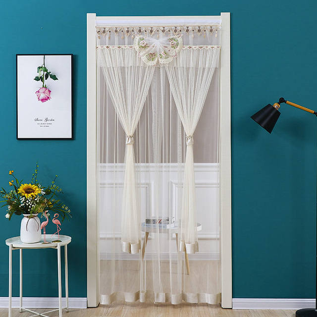 Velcro Curtains Without Punching Double-llayer Embroidered Yarn Curtains  Self-adhesive Finished Products Punch-free Shading - Curtain - AliExpress