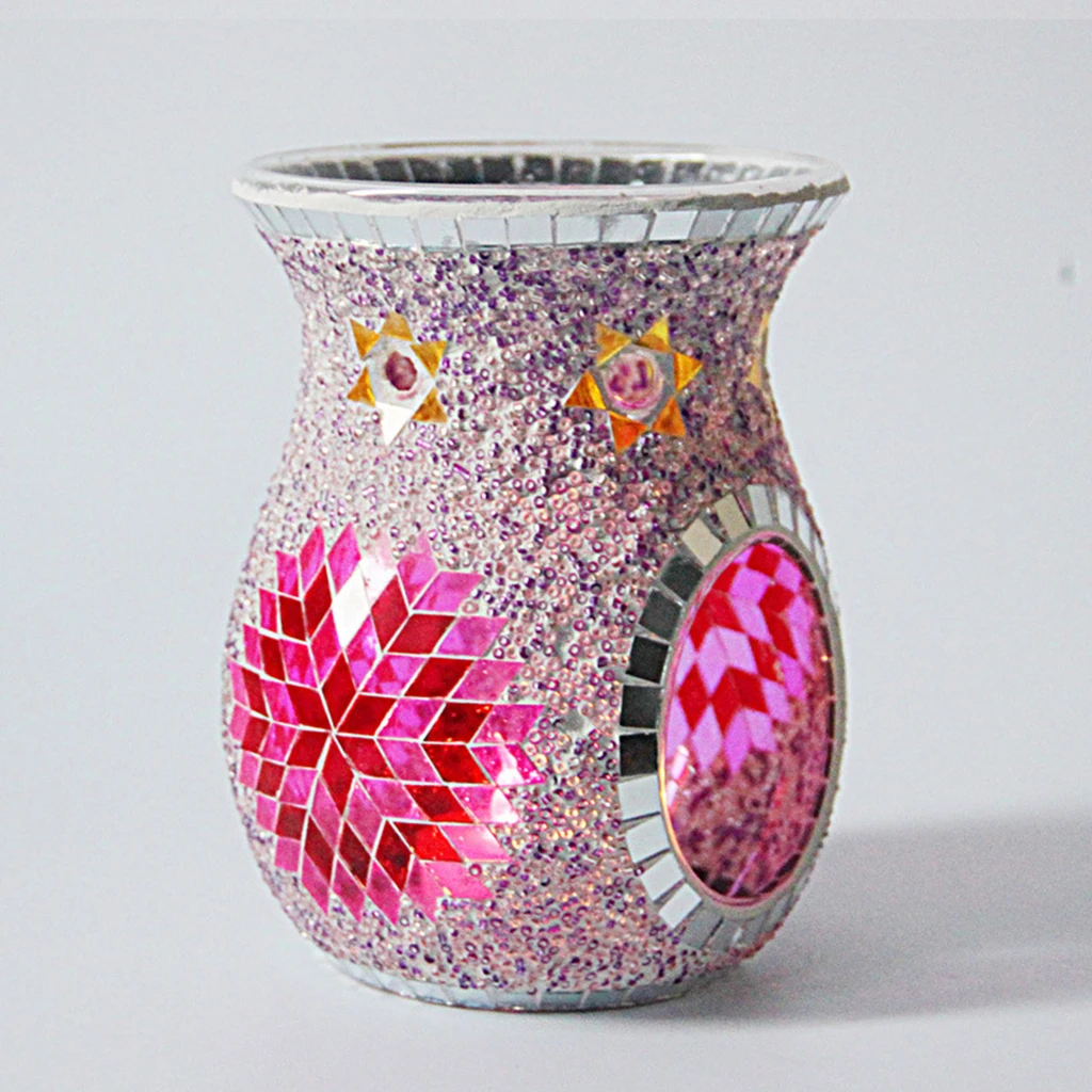 Mosaic Glass Oil Burner, Aromatherapy Essential Oil Diffuser, Tealight Candle Holder, for Scented Wax, Tealight, Melt Holder