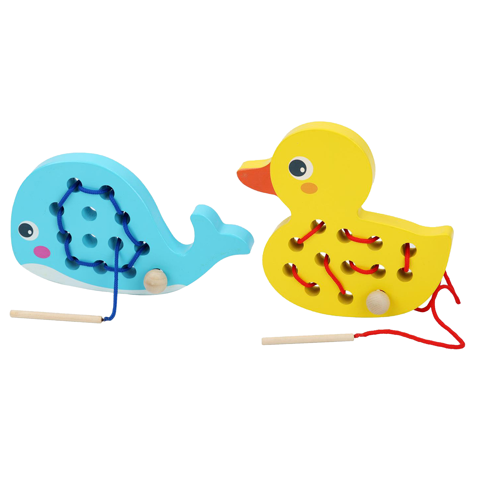 Wooden Lacing Game Threading Toy Puzzle Skills Educational Gift Baby Kids