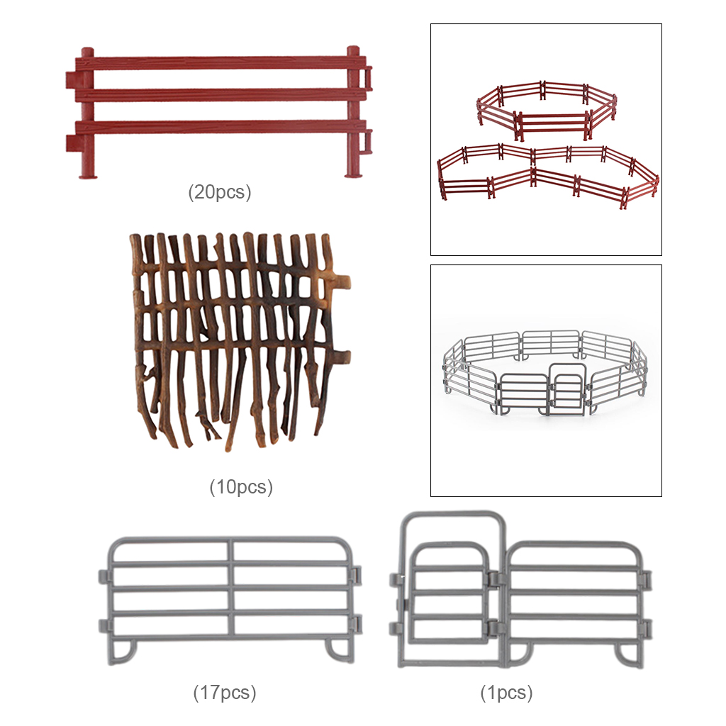DIY Plastic Fence Model Horse Corral Fencing Accessories Playset for Kids