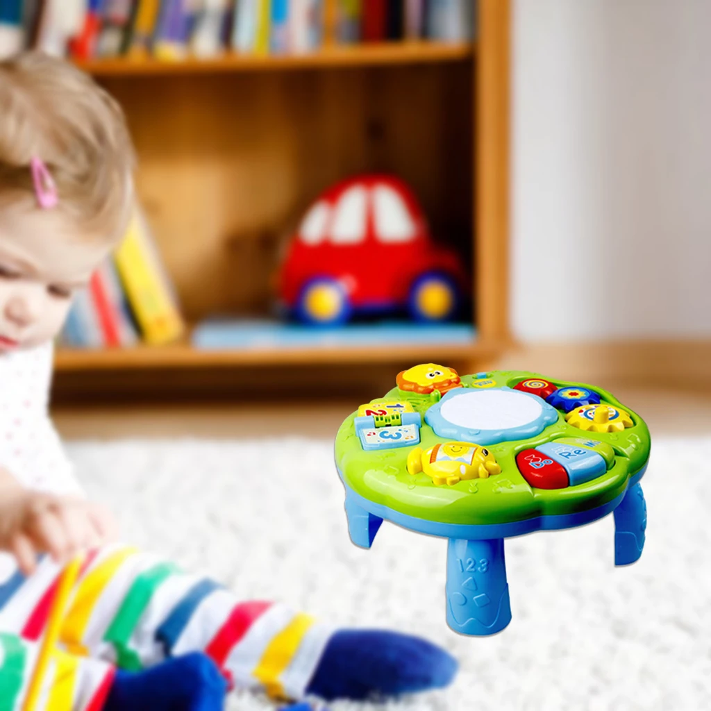 Baby Activity Table,Baby Toys Toddler Activity Learning Table Toys for 1 Year Old Boys Girls with Lighting & Sound