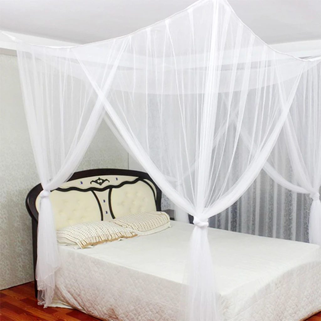 4 Corner Post Hanging Bed Canopy Single Twin Beds Netting Mosquito Net