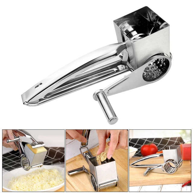 Rotary Cheese Grater with Drum Blades Stainless Steel Manual Handheld Cheese  Shredder for Grating Hard Cheese Chocolate Nuts - AliExpress