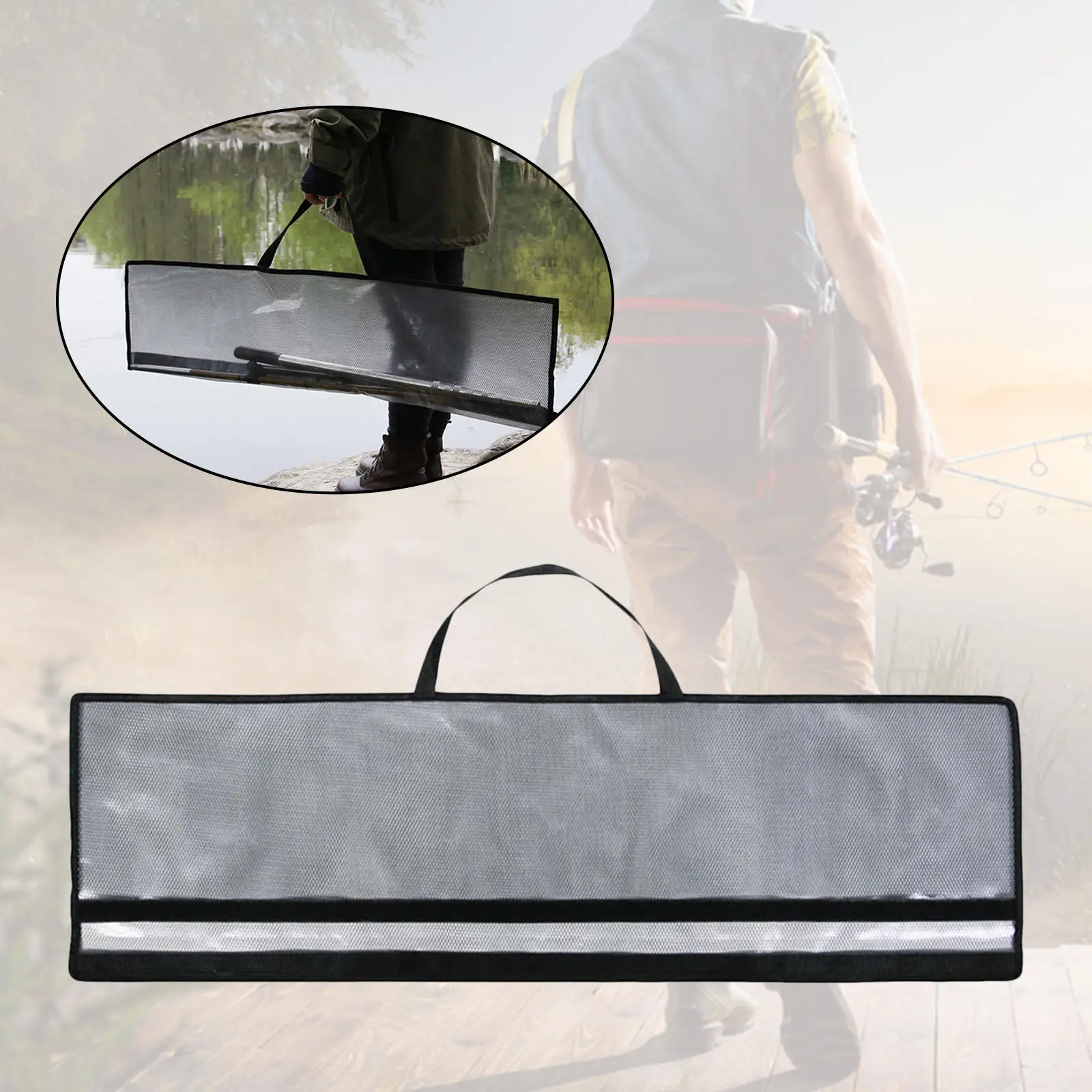 Outdoor Fishing Pole Bag PVC Clear Large Capacity Waterproof Foldable Multifunctional Portable Fishing Rod Case Carrier for Gift