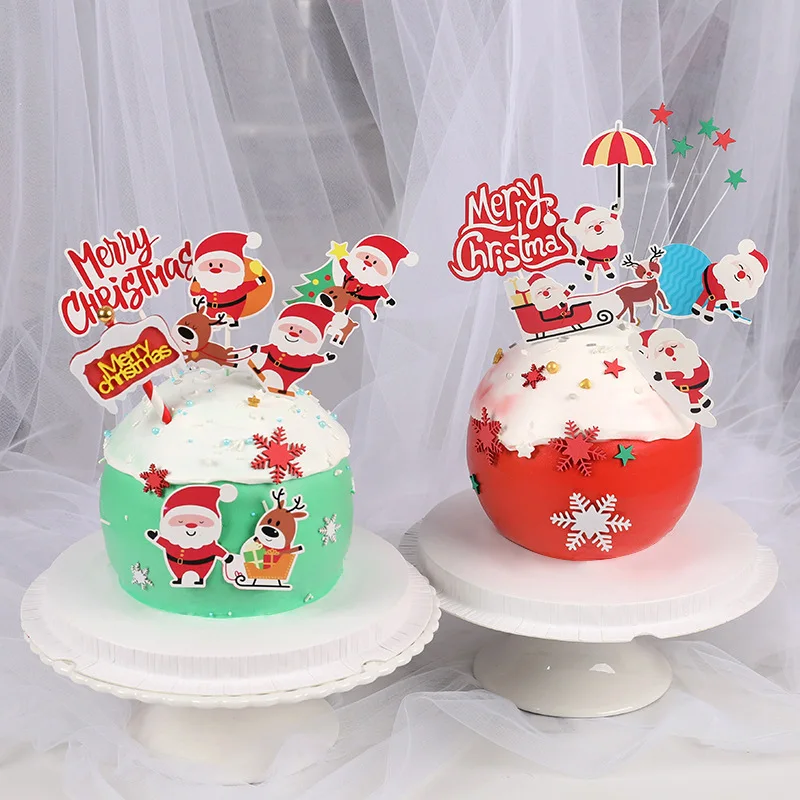 Creative Party BX338 Snowman and Merry Christmas Cake Toppers 2 Pcs