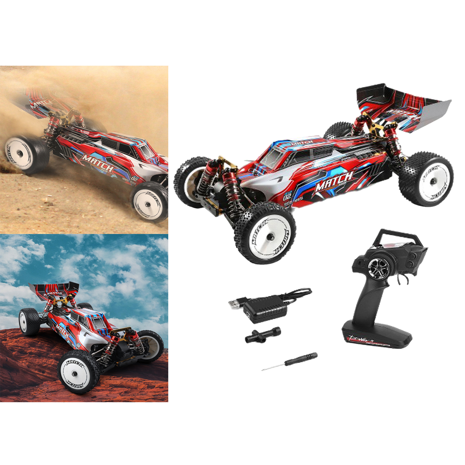 RTR 1/10 Scale RC Car Vehicles 2.4G 4WD High Speed Electric Toy Off-Road Buggy Gifts for Boys 8-12