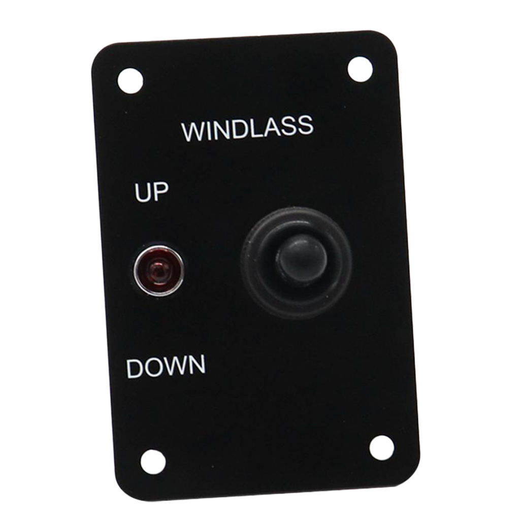 Boat Anchor Windlass UP/Down Toggle Switch Control Panel Red Indicators 12V
