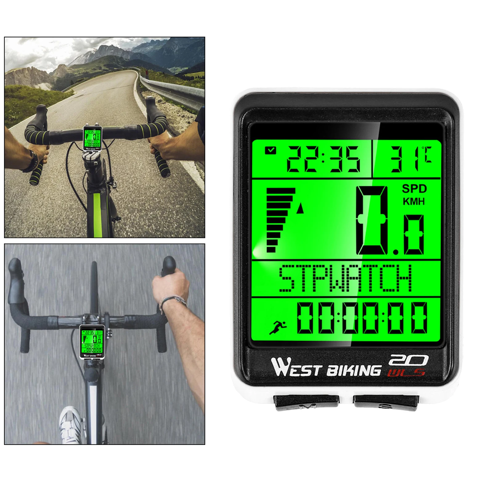 Waterproof Bicycle Computer Wireless MTB Bike Cycling Odometer Stopwatch Speedometer Watch LED Digital Rate